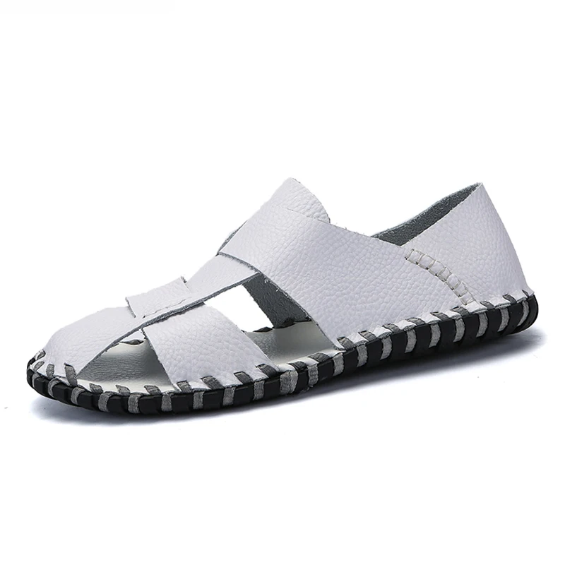 Negócios De branco Yoylap Retro Sapatos Homens Pescador Respirável marrom Couro Verão Genuínos Gladiador Sandálias Fretwork Estilo Preto aaqOfwEv
