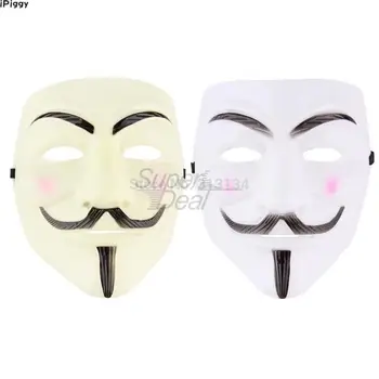 

iPiggy Mask V For Vendetta Mask Anonymous Movie Guy Fawkes Halloween Masquerade Party Face March Protest Costume Accessory