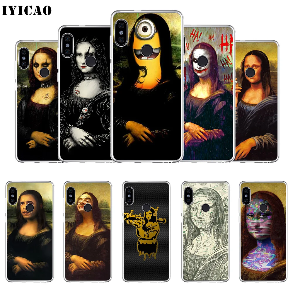 IYICAO Mona Lisa funny Spoof Art Мягкий силиконовый чехол для телефона Xiaomi Redmi 4A 5A 6A Note 7 6 5 Pro Plus 4X