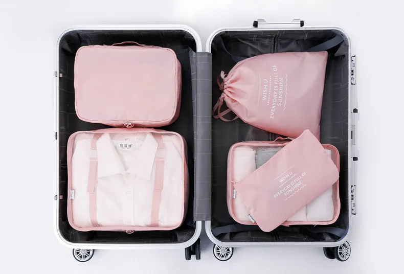 AMLETG 6 шт. чемодан сортировки мешок отделки одежды сортировки сумка Шкаф Упаковки Куба Костюмы сумки дорожные сортировки сумки