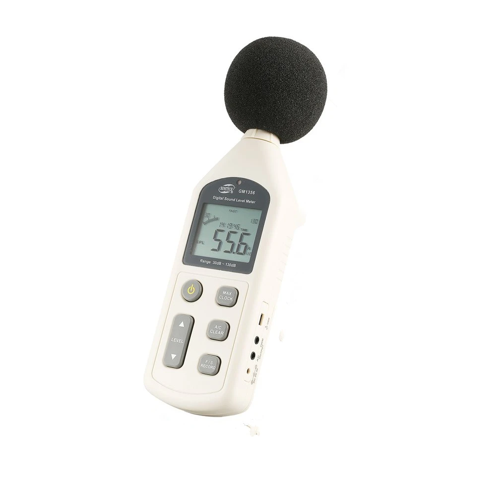 

BENETECH GM1356 30-130dB A/C Digital Sound Level Meter Noise Volume Tester Fast/Slow dB Decibels Detector with Backlight USB