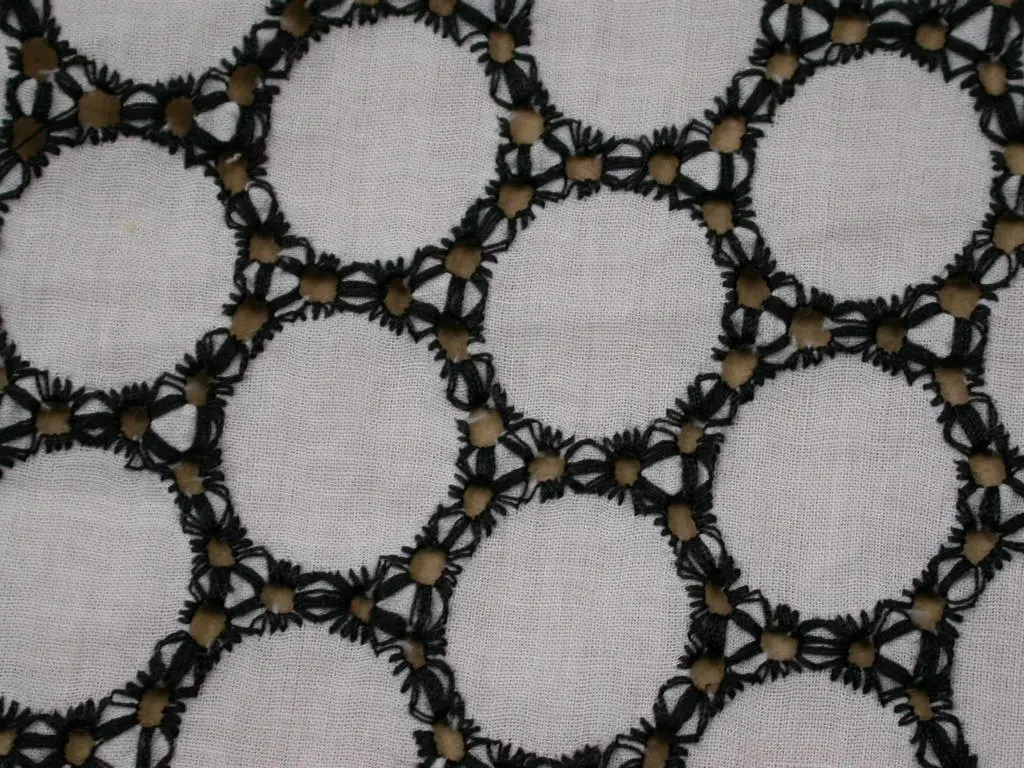 white with black embroidery fabric-in Fabric from Home & Garden on