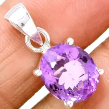 Натуральная аметистовая подвеска 925 пробы Серебряные ювелирные изделия 28 мм AP0937