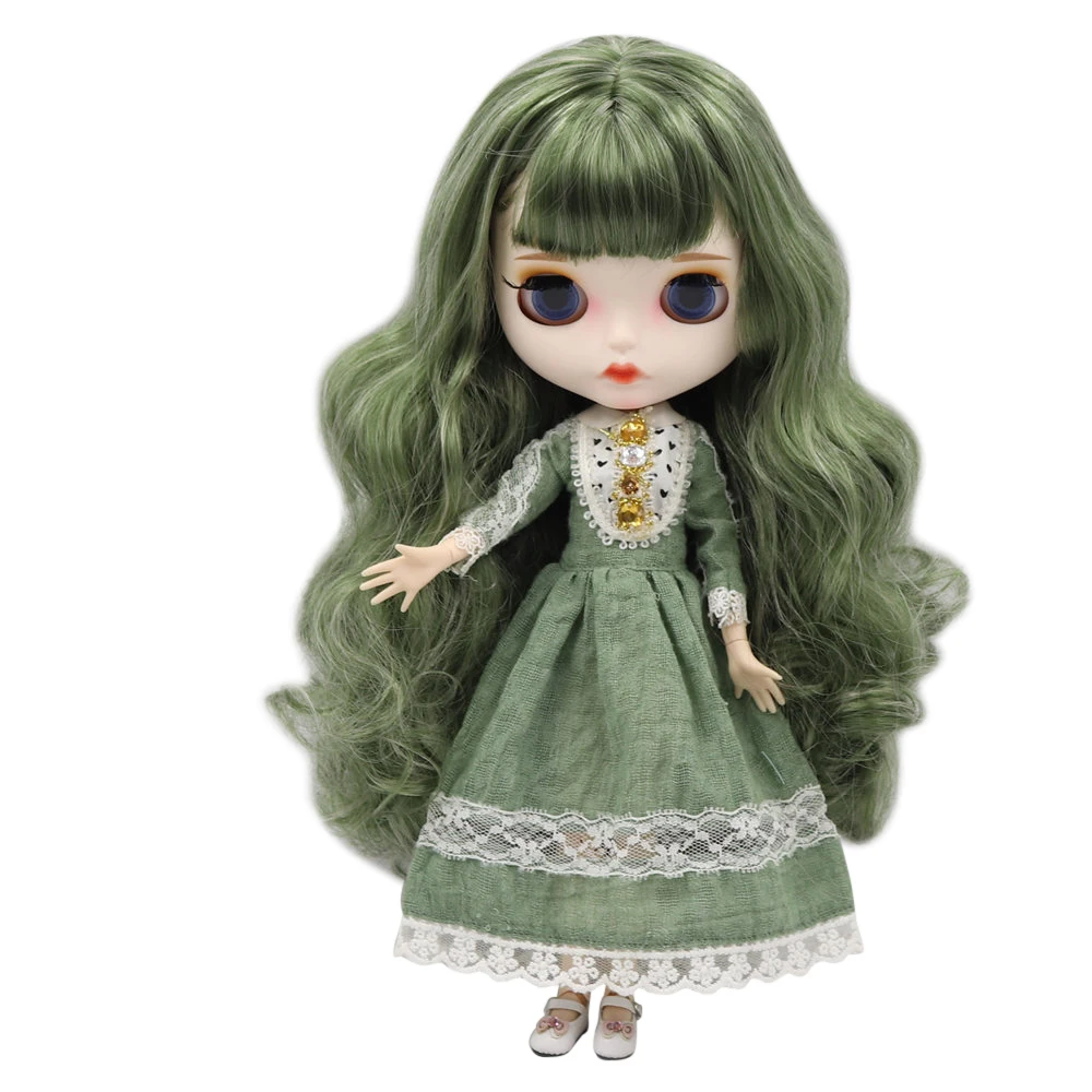 Кукла Blyth doll от ICY DBS с белой кожей для суставов зеленые волосы новое матовое лицо