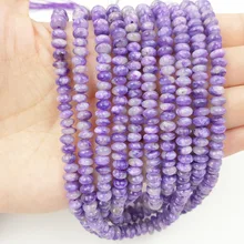 Lii Ji AAA Натуральный Чароит плоский круглая бусина 4x6 мм DIY ювелирных изделий около 39 см