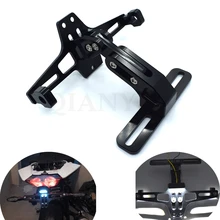 Универсальный CNC алюминиевый кронштейн для номерного знака мотоцикла с светодиодный светильник для Kawasaki ZX-6 W800/SE NINJA 650R ZZR600 ZXR400