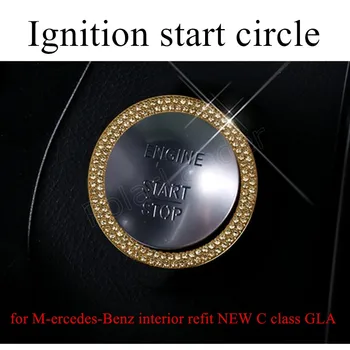 

3 colors available Car Interior Key Engine Start Stop Ignition Push Button Decorative Ring for M-ercedes-Benz NEW C class GLA