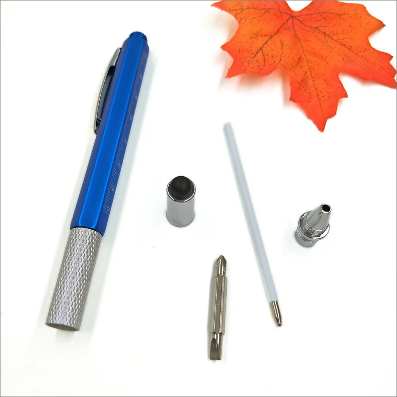 Yushun Multifunctional Screwdriver Pen Ballpoint Pen Touch Screen Tool ruler foot level supplie School Office Stationery