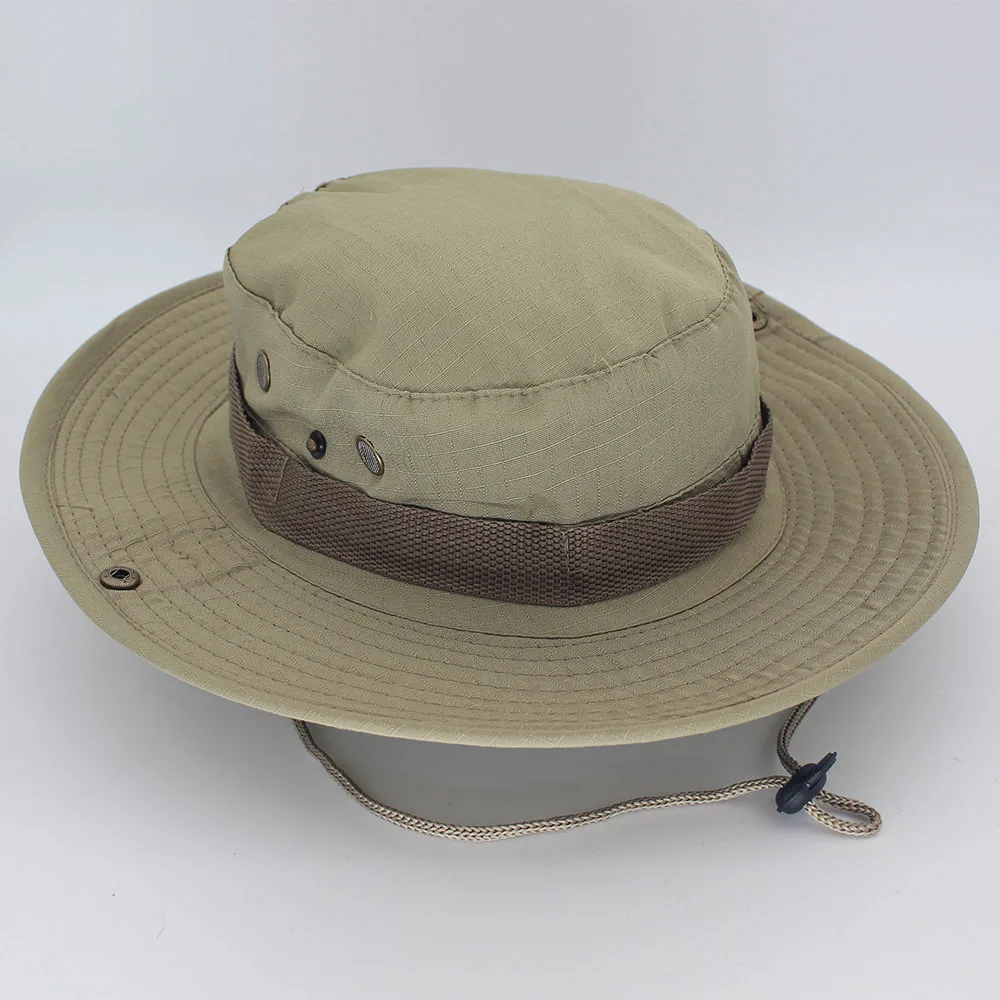 Doal уличная рыболовная шляпа Классическая Боевая армейская Стильная кепка для пешего туризма Солнцезащитная шляпа для джунглей для мужчин и женщин камуфляжная кепка в Военном Стиле - Цвет: Khaki
