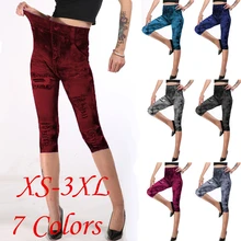 7 цветов 7 Размер женские леггинсы укороченные брюки фальшивый карман брюки облегающие Джеггинсы джинсовые обтягивающие Большие размеры