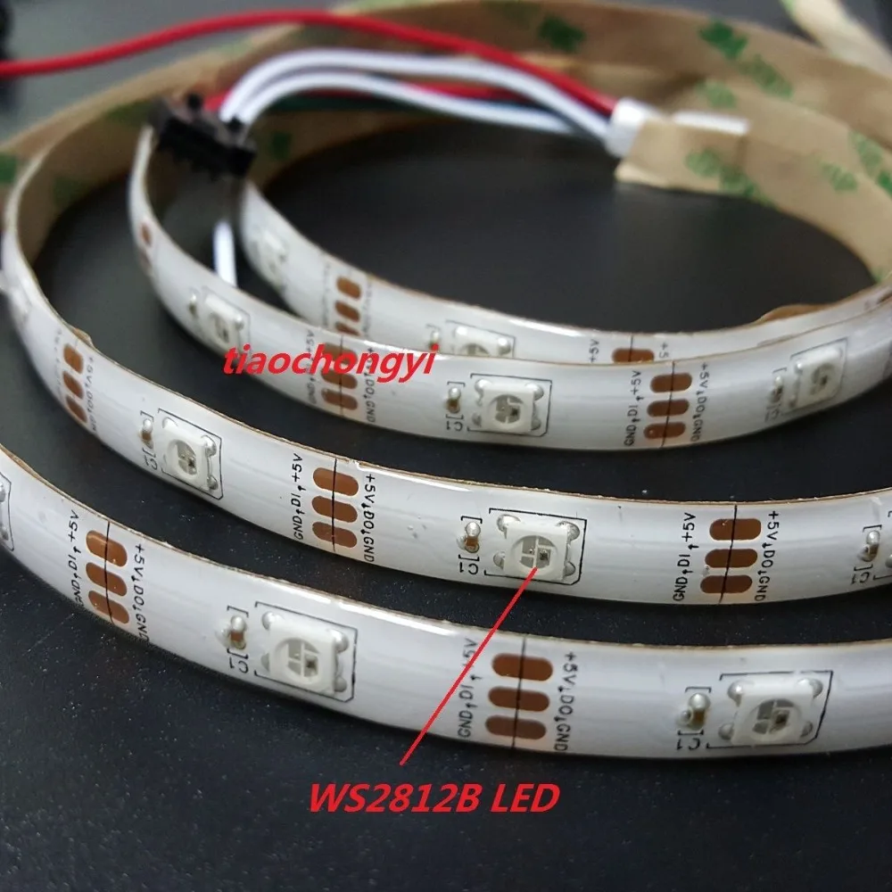 5 В WS2812B 5050 RGB Светодиодные ленты 5 м 150 светодиодов Индивидуальный Адресный белый PCB IP65