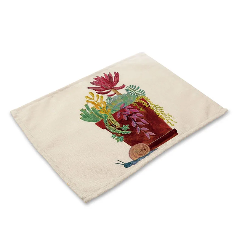 Микс 6 стилей салфетки для стола кактус мясистые растения с принтом льняная ткань для обеденного стола декоративные аксессуары салфетки для свадебной вечеринки - Цвет: MP00092