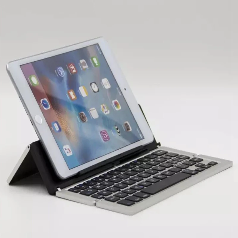 

Intelligent Pocket Folding Keyboard Aluminum Bluetooth Foldable Universal Wireless Travel Keypad for iphone ipad PC tablet phone