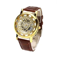 Hot 2016 man and women no mechanical watch hollow couple quartz sports watches belt students watches leather strap wristwatch