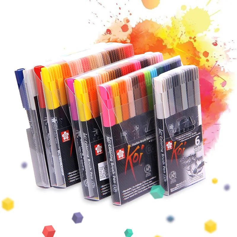 Sakura Koi XBR Coloring Brush Marker Pen Flexible Brush Marker Water Based Ink Painting Supplies Art Water Color Pen Sakura Koi XBR Coloring Brush Marker Pen Flexible Brush Marker Water Based Ink Painting Supplies Art Water Color Pen