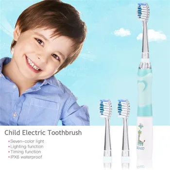 

LED Light Child Electric Toothbrush Battery Cleaning Brush Removes Plaque Kids Ultrasonic Tooth brush Oral Gums Care Massage 50