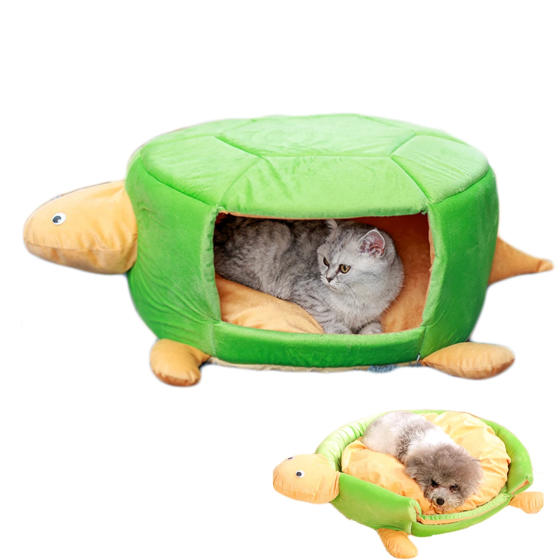 Winter Pets Home Dog House Bed Sofa Cat Kennels Tortoise Shape Multifunction Mat for Small