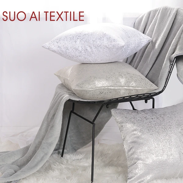 

SUO AI TEXTILE Cushion Cover Starry Sky Metallic Glitter Throw Pillowcase Suede Thick with Invisible Zipper,(45cmx45cm), 1 Piece