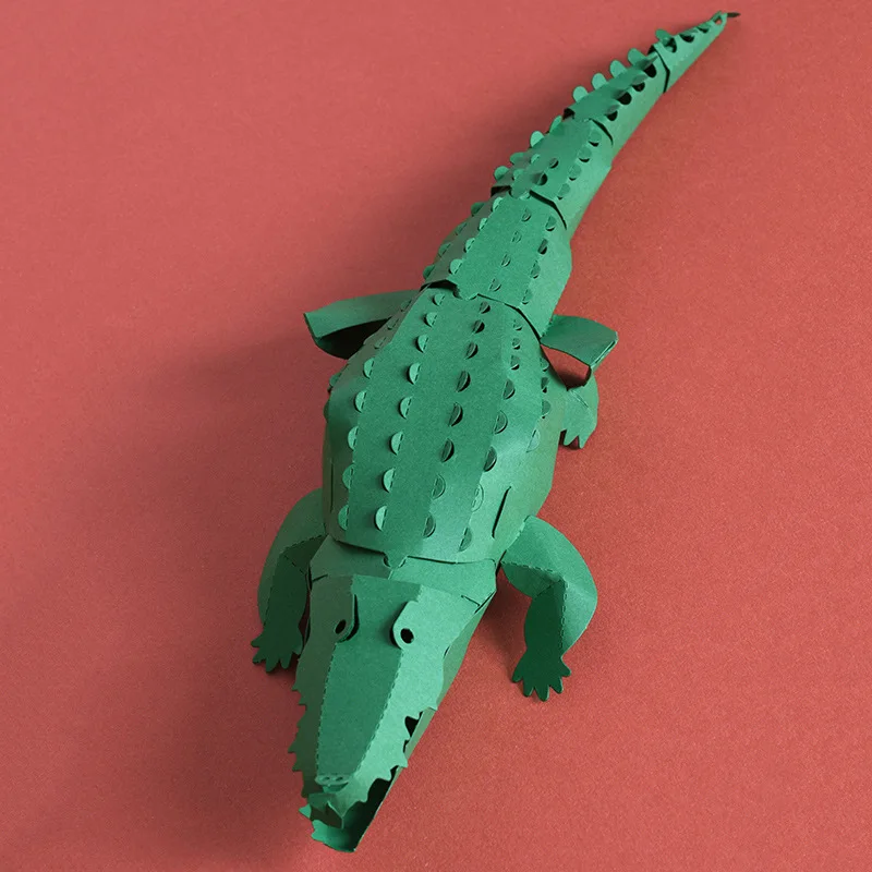 3D головоломка крокодиловая бумага модель papercraft животные Пазлы Развивающие DIY