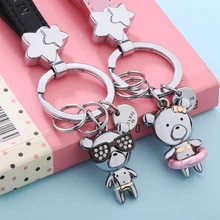 Milesi llavero para el regalo de los amantes mujeres de los hombres del oso llavero colgante llavero de metal clave cubierta porte clef llavero chaveiro K0202