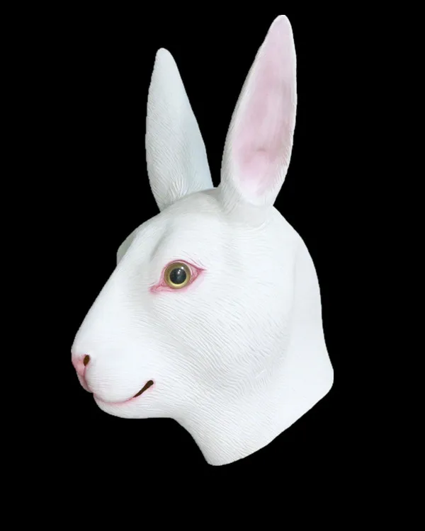 

Promotional Realistic high-quality fancy costume latex grey rabbit mask Halloween prop