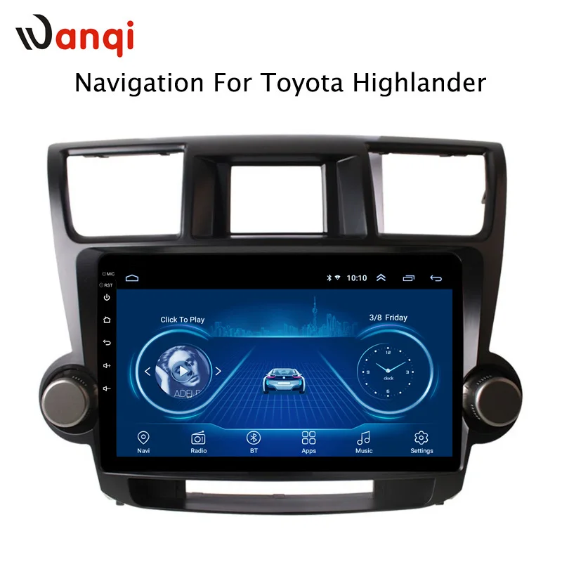 Flash Deal 10.1 inch Android 8.1 2.5D Tempered HD Touchscreen Radio for Toyota highlander 2009-2014 with Bluetooth USB WIFI support SWC 2