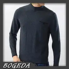Чистый кашемировый свитер для мужчин Зимний пуловер однотонный темно-серый повседневный Высококачественная натуральная ткань Распродажа запасов