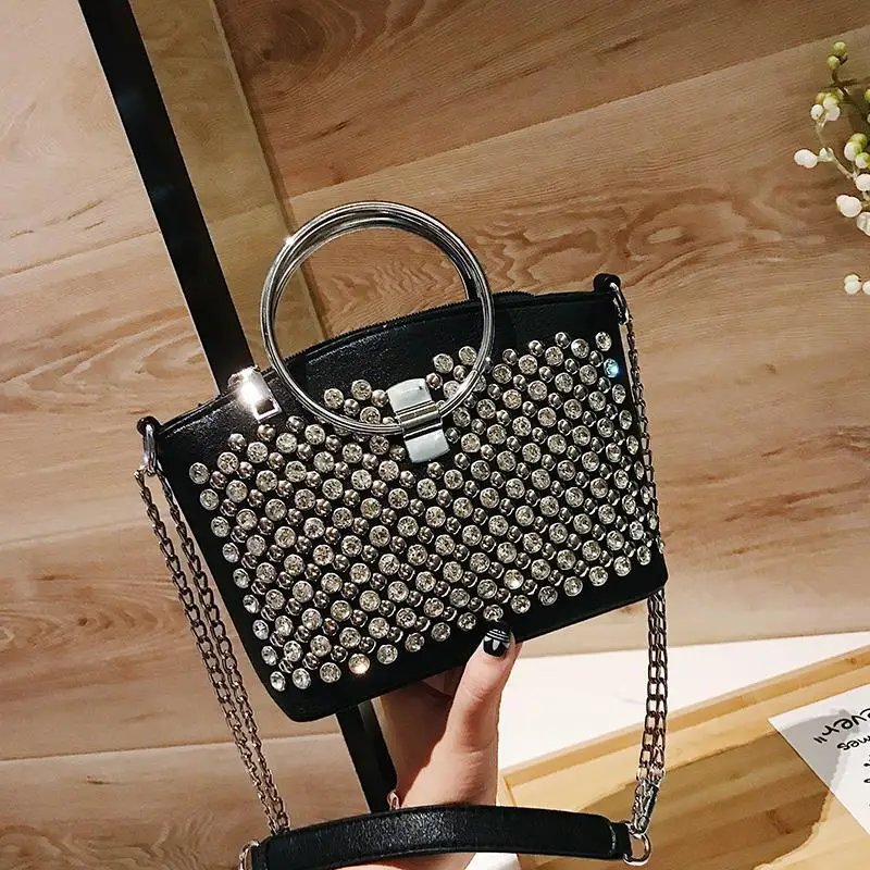 

Youbroer Fashionable Temperament Small Bag Female Set Diamond Ring Handbag Mini Joker Shoulder Crossbody Bag