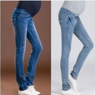 Skinny Slim Maternity Pants 2018 Korean New Stylish Washed Belly Maternity Jeans Pregnancy Clothes for Pregnant Women SH-S891