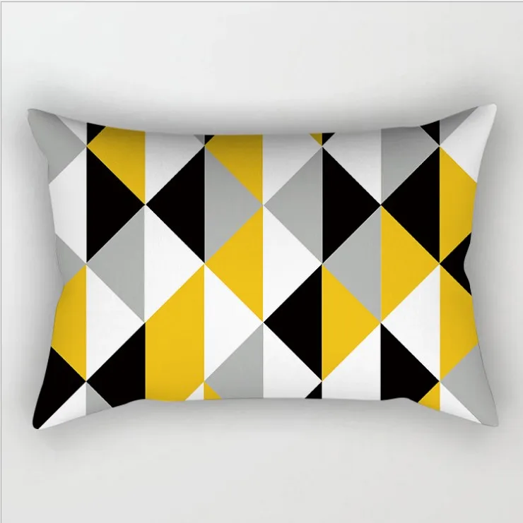 Желтый серый геометрический чехол для подушки, домашний декор, бархатный чехол для подушки со слоном, 30x50 см, декоративный шеврон, чехол для подушки Pillowsham - Цвет: Y