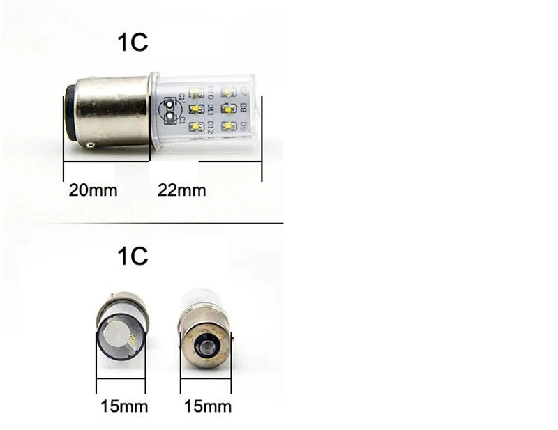 B15S светодиодный SMD сигнальная лампа индикатора 12 в 24 в 36 в 110 В 220 в одиночный контакт B15 байонетный индикатор сигнал тревоги красный светильник 10 шт