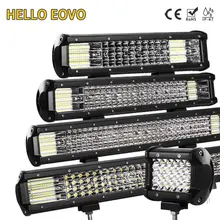 HELLO EOVO светодиодный бар 4/7/12/20 мм/22 мм/28/36 дюймов светодиодный светильник бар вождения Offroad Лодка автомобиль тягач 4x4 внедорожник ATV 12V 24V