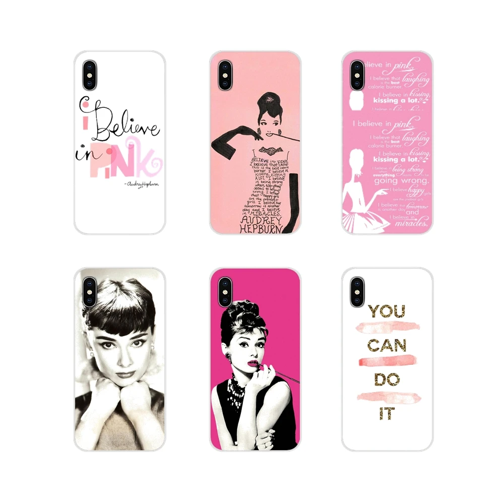 

For Xiaomi Mi6 A1 5X 6X Redmi Note 5 5A 4X 4A 4 3 Plus Pro pocophone F1 Audrey Hepburn I Believe in Pink Accessories Cases Cover