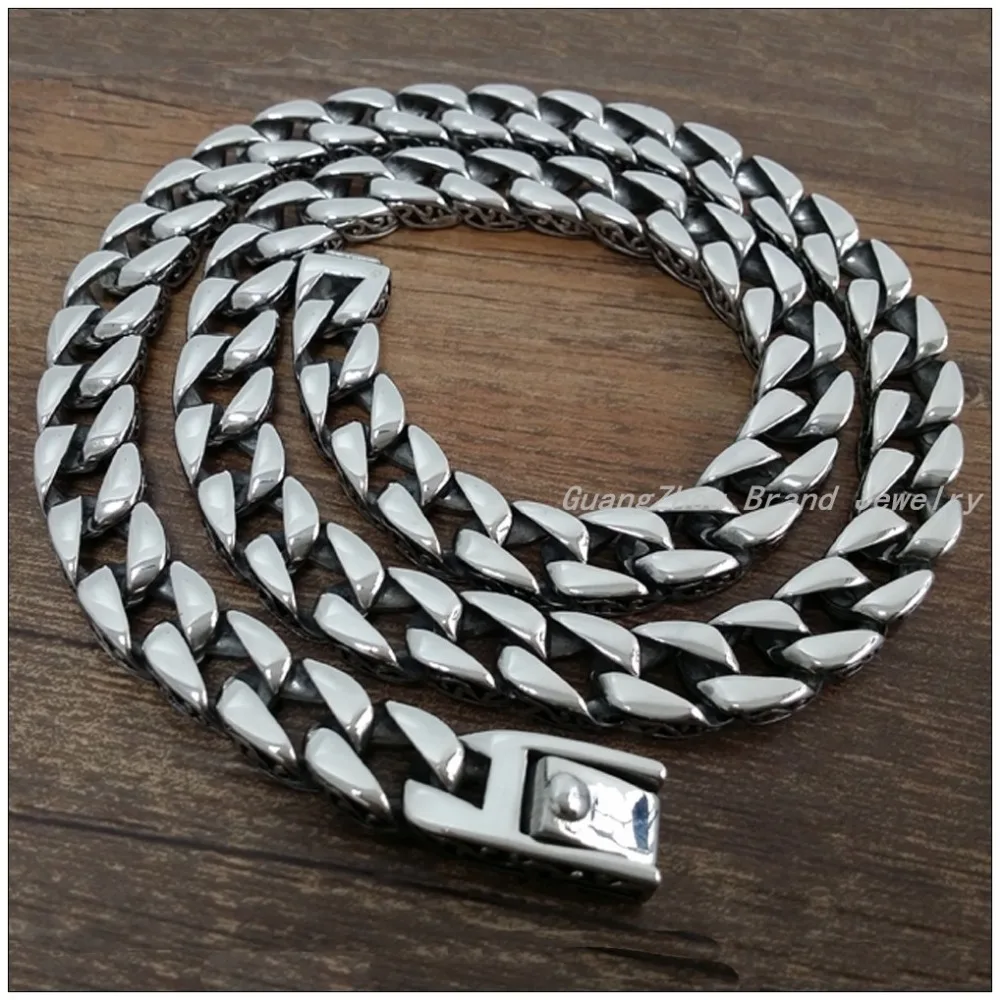 

Promotion Sale 316L Stainless Steel Silver Handmade Link Chain Necklaces For Boy/Men.Fine Carving Process Men's Fashion Jewelry