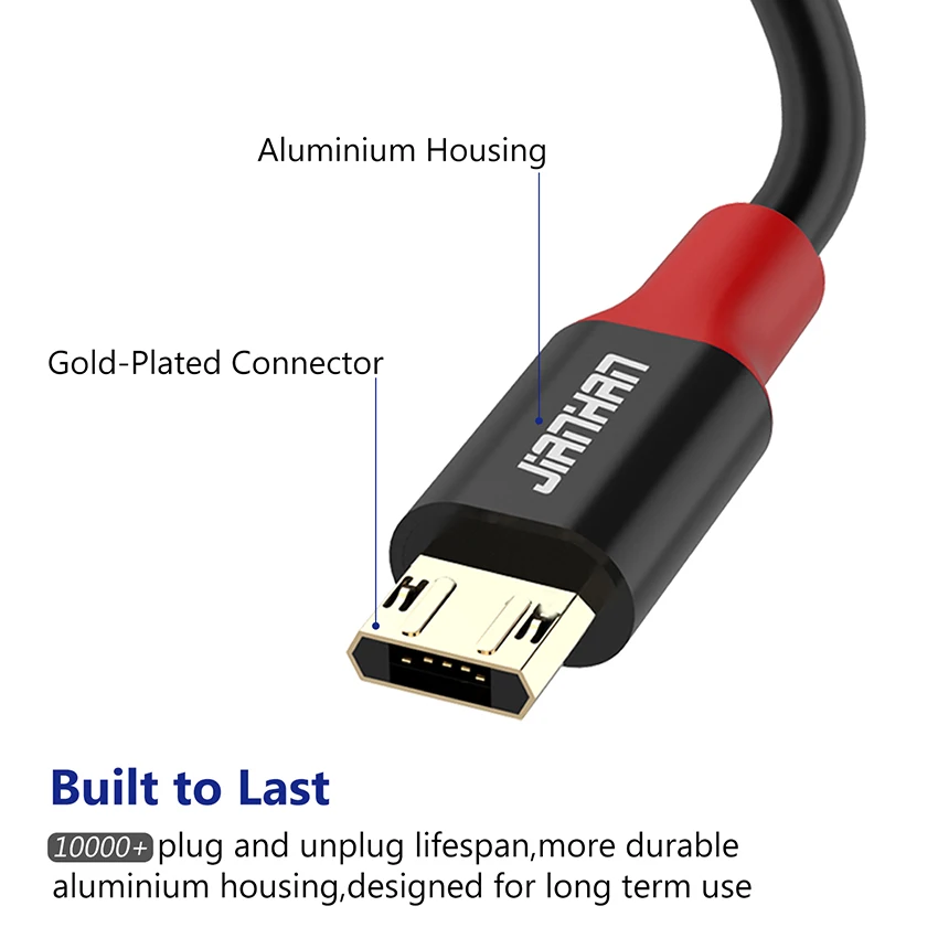 JianHan Реверсивный Micro USB кабель 5V2A быстрое зарядное устройство Microusb для samsung Xiaomi huawei LG Andriod мобильных телефонов зарядный шнур