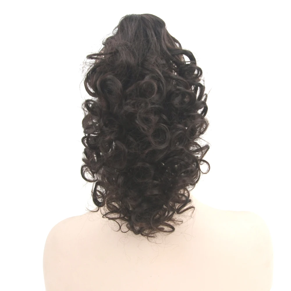 

Soowee 4 Colors Short Curly Adjustable Drawstring Ponytail Wig Hairpiece Synthetic Hair Pony Tail Clip In Hair Extensions
