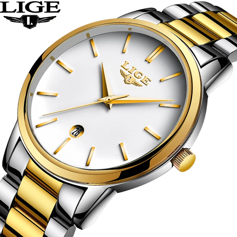 

LIGE Mens Watches Top Brand Luxury Men's Simple Sports Watch Stainless Steel Military Waterproof Quartz Watch Relogio Masculino