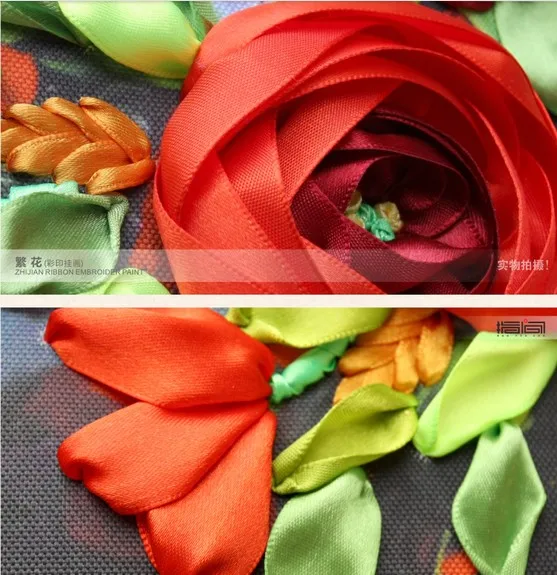 40x50 см, 3D ваза для цветов, букет ромашек, Шелковый Набор для вышивки лентами, рукоделие, рукоделие, вышивка своими руками