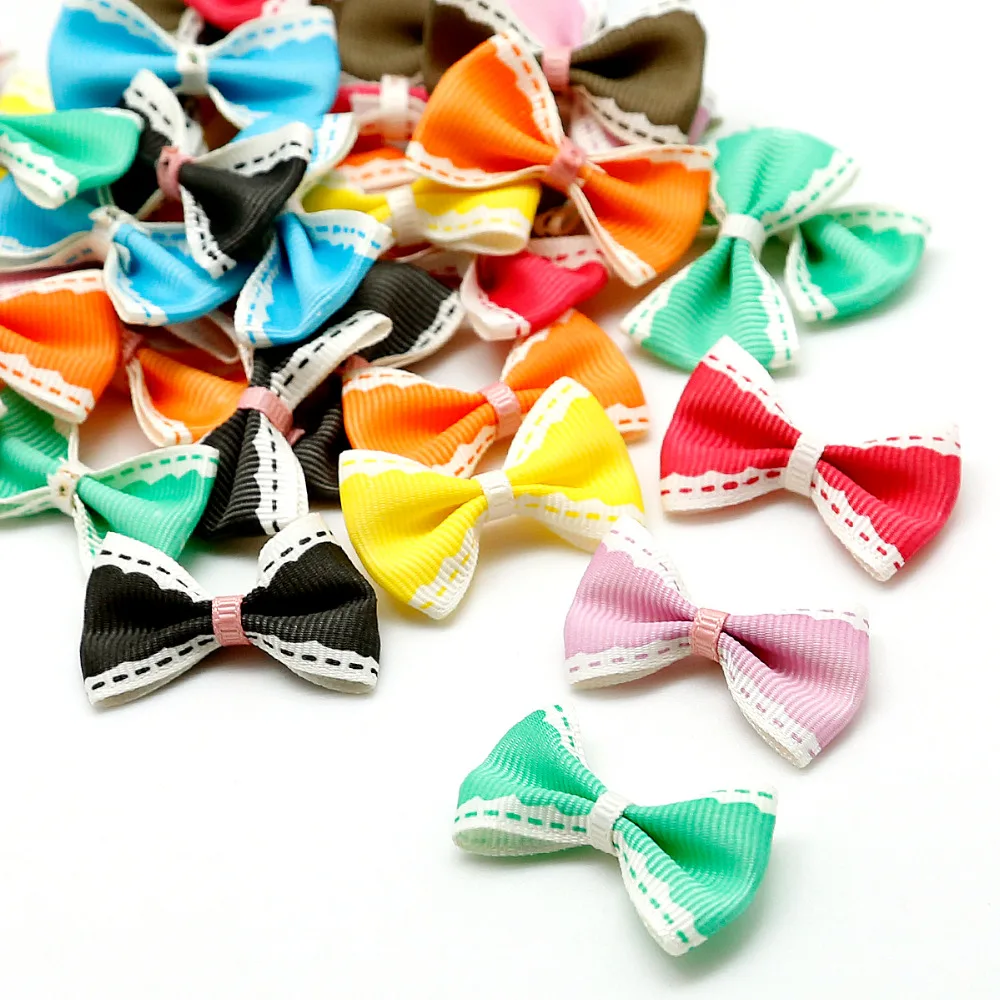 

4x2.5cm Dots Satin Ribbon Bow Fuchsia/Green/Blue Handmade Accessories For Sewing Craft Wedding Decoration DIY Garment Hair 25pcs