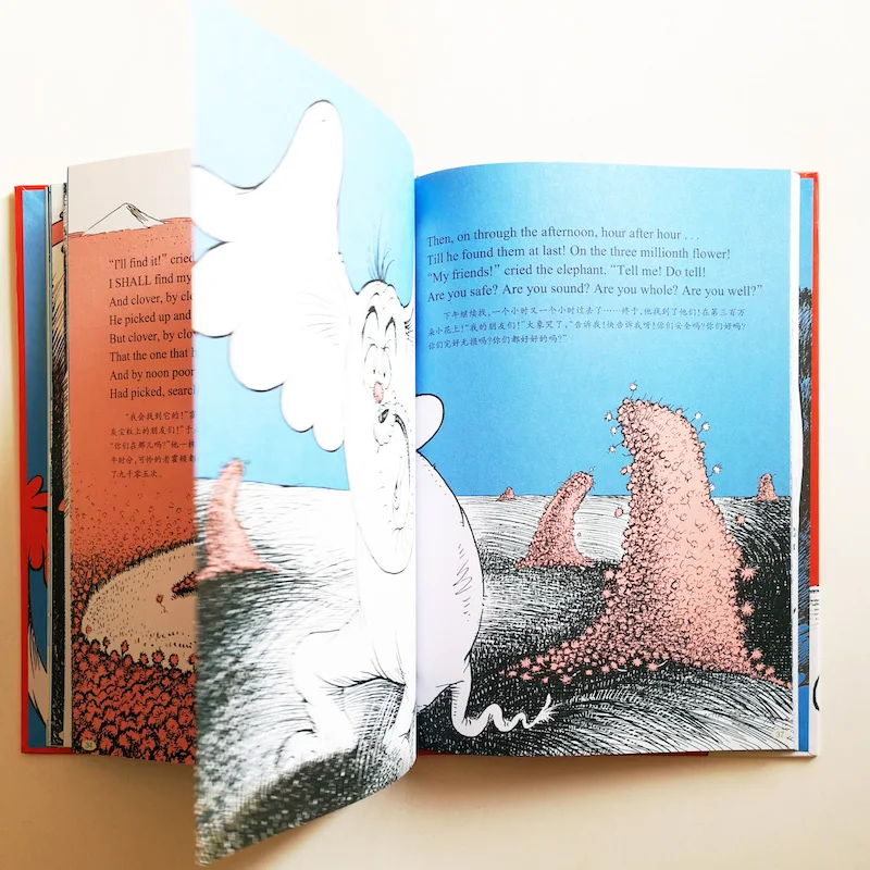 Hears a Who! Inglês e Chinês Horton Seuss Classics Crianças - Kids Picture Book Livro Bilíngüe Simplificado Capa Dura Dr. 2 Crianças kids Picture Book Livro Bilíngüe (Inglês
