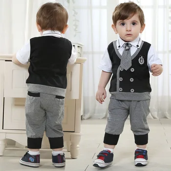 

Baby's Sets Baby Clothing baby boy's three pieces sets shirts+jackets+ties+pants cotton 80cm-110cm baby apparel whole sale new
