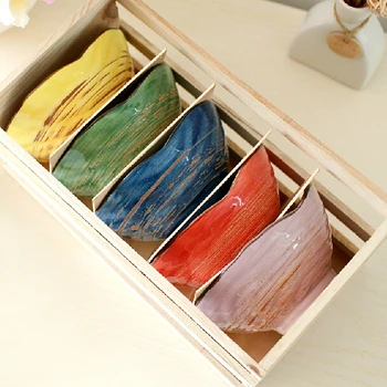 

Color Shell Ceramic Bowl Japan Style Art Decorative Ice Cream Soup Bowl Party Dinnerware with no base 5pcs/lot SH651