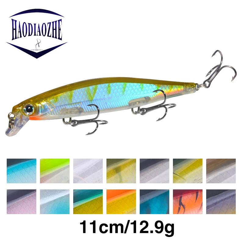 HAODIAOZHE 1 قطعة 110 مللي متر 12.9g الليزر طعوم صيد سمك البلمة Pesca السنانير ببطء غرق Wobblers باس بايك الطعم الثابت Crankbaits YU433 HAODIAOZHE 1 قطعة 110 مللي متر 12.9g الليزر طعوم صيد سمك البلمة Pesca السنانير ببطء غرق Wobblers باس بايك الطعم الثابت Crankbaits YU433