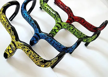 

2019 Full Carbon Fiber Integrated Road Bicycle Handlebar 3K Matte Road Bike Handle Bent bars Black/Red 400/420/440mm