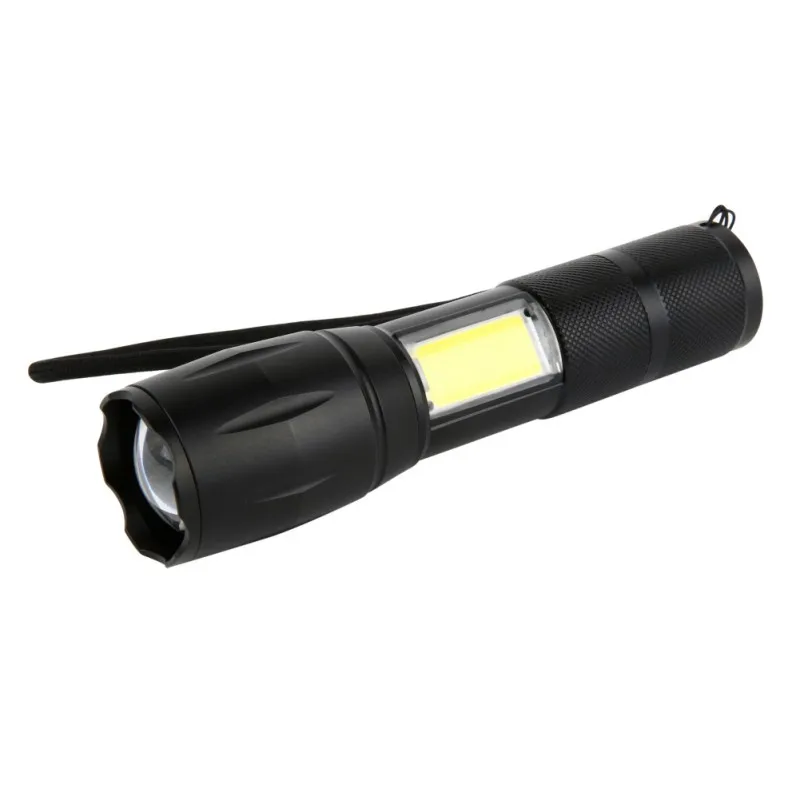 

LED Flashlight 4-Modes Zoom Torch tactical flashlight COB+T6 L2 can be used with 18650 or AAAbatteries