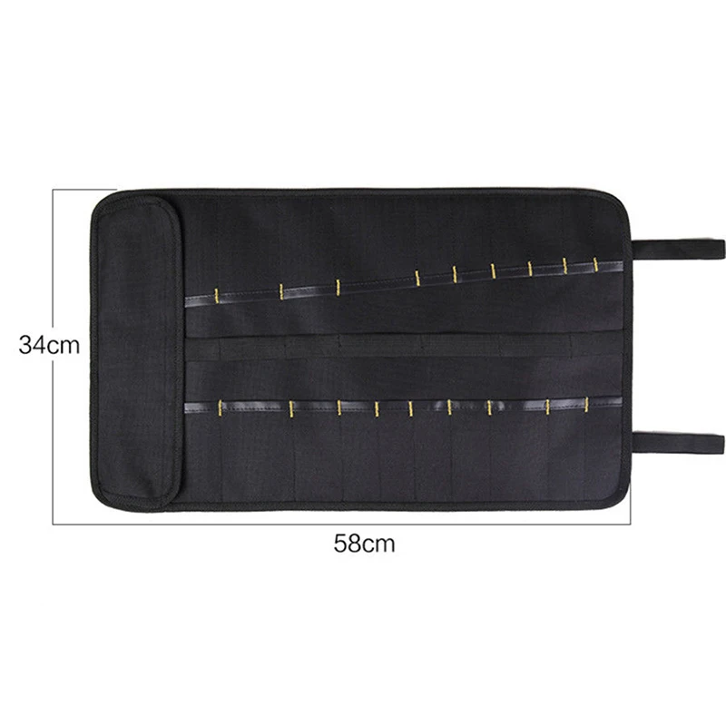 

Oxford Cloth Roll-up Tool Pocket Spanner Wrench Storage Bag Case Fold Up Holder