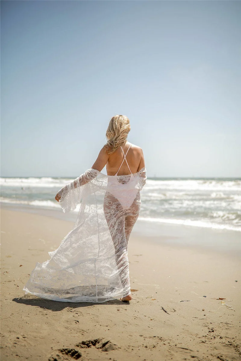 Бикини-накидка, кружевной шифоновый купальник, Пляжное платье для женщин, летний женский сексуальный купальник, пляжная одежда, туника
