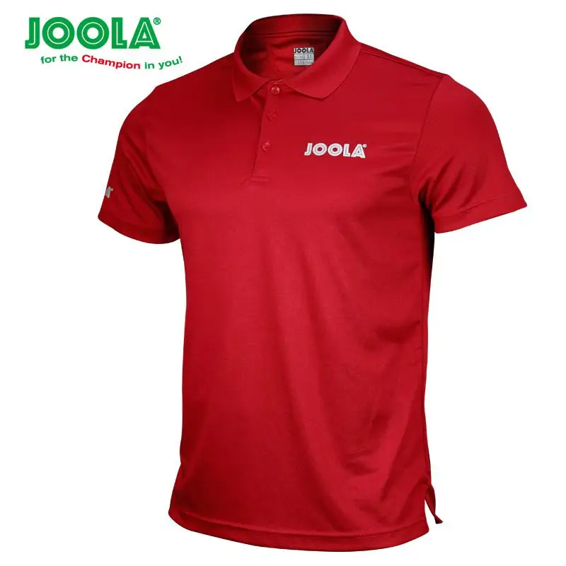 Оригинальная одежда для настольного тенниса JOOLA, спортивная одежда, быстросохнущая Мужская футболка с короткими рукавами для пинг-понга, спортивные майки для бадминтона - Цвет: Красный