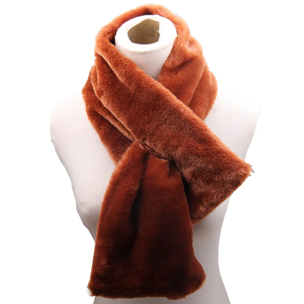 New Winter Scarf Coffee Brown Fur Collar Scarf Women Faux fur collar Big Scarves Cashmere