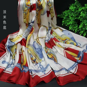 

2019 basic Summer Silk Scarf Women Female Print long Head Scarves